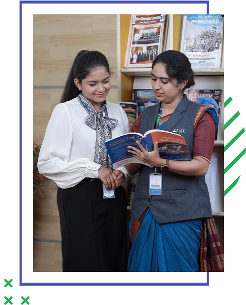 coimbatore arts and science College Faculty member mentoring a student at AJK College of Arts and Science